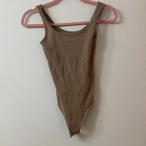 Abercrombie & Fitch Brown Ribbed Bodysuit